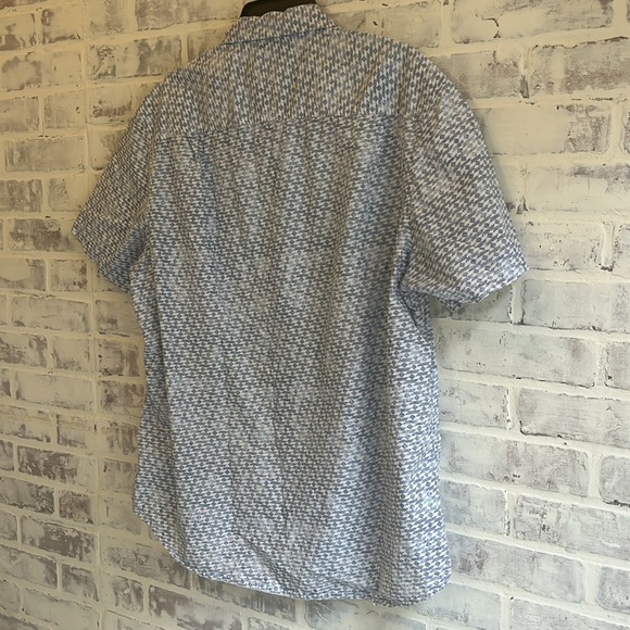 Copper & Oak Button Up Shirt Mens XL Blue/White Short Sleeve Collared Cotton - Picture 7 of 8